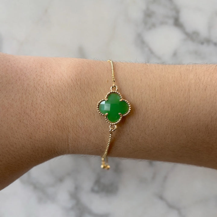 Green Clover Adjustable Bracelet