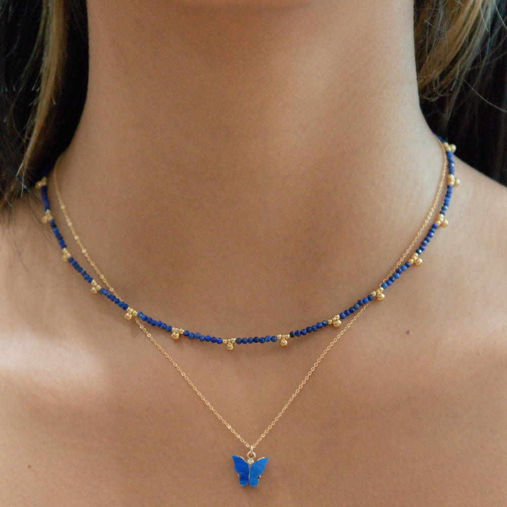 Blue Butterfly Necklace - Necklaces -  -  - Azil Boutique