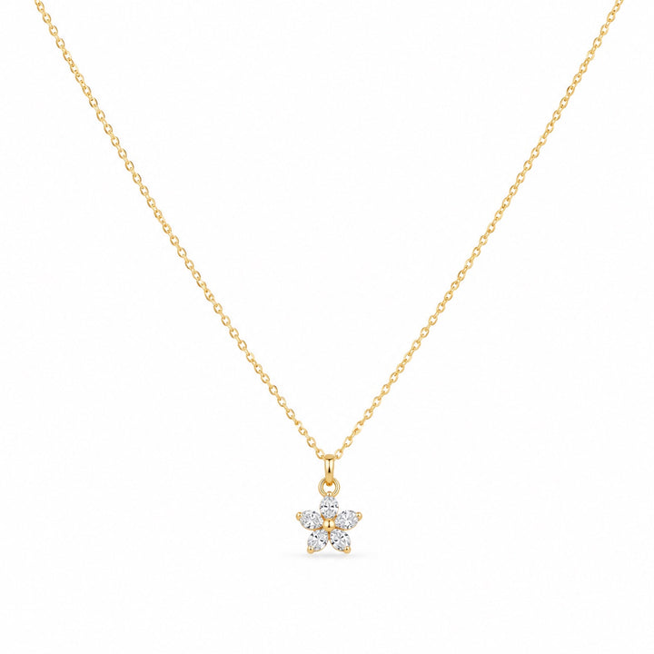 Clear CZ Flower Necklace - Necklaces - - - Azil Boutique