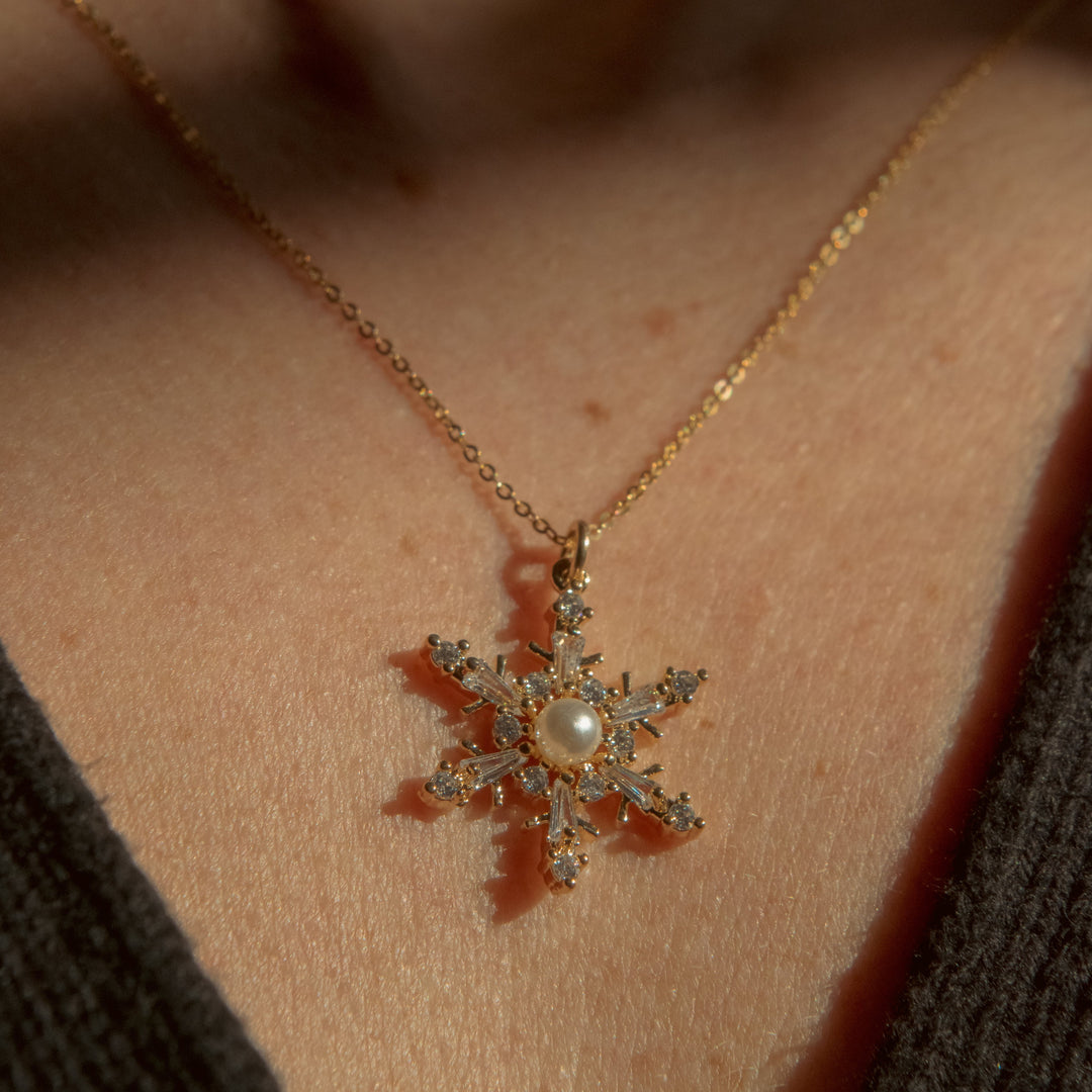 CZ Snowflake Necklace - Necklaces -  -  - Azil Boutique