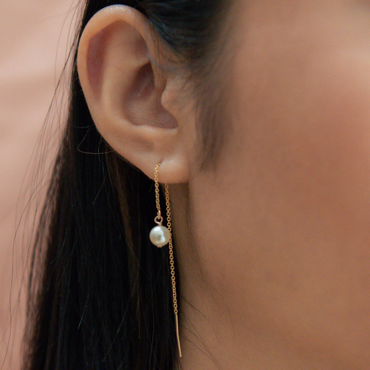Pearl Ear Threaders - Earrings -  -  - Azil Boutique