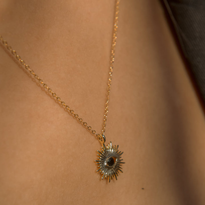 Black CZ Evil Eye Starburst Necklace - Necklaces -  -  - Azil Boutique
