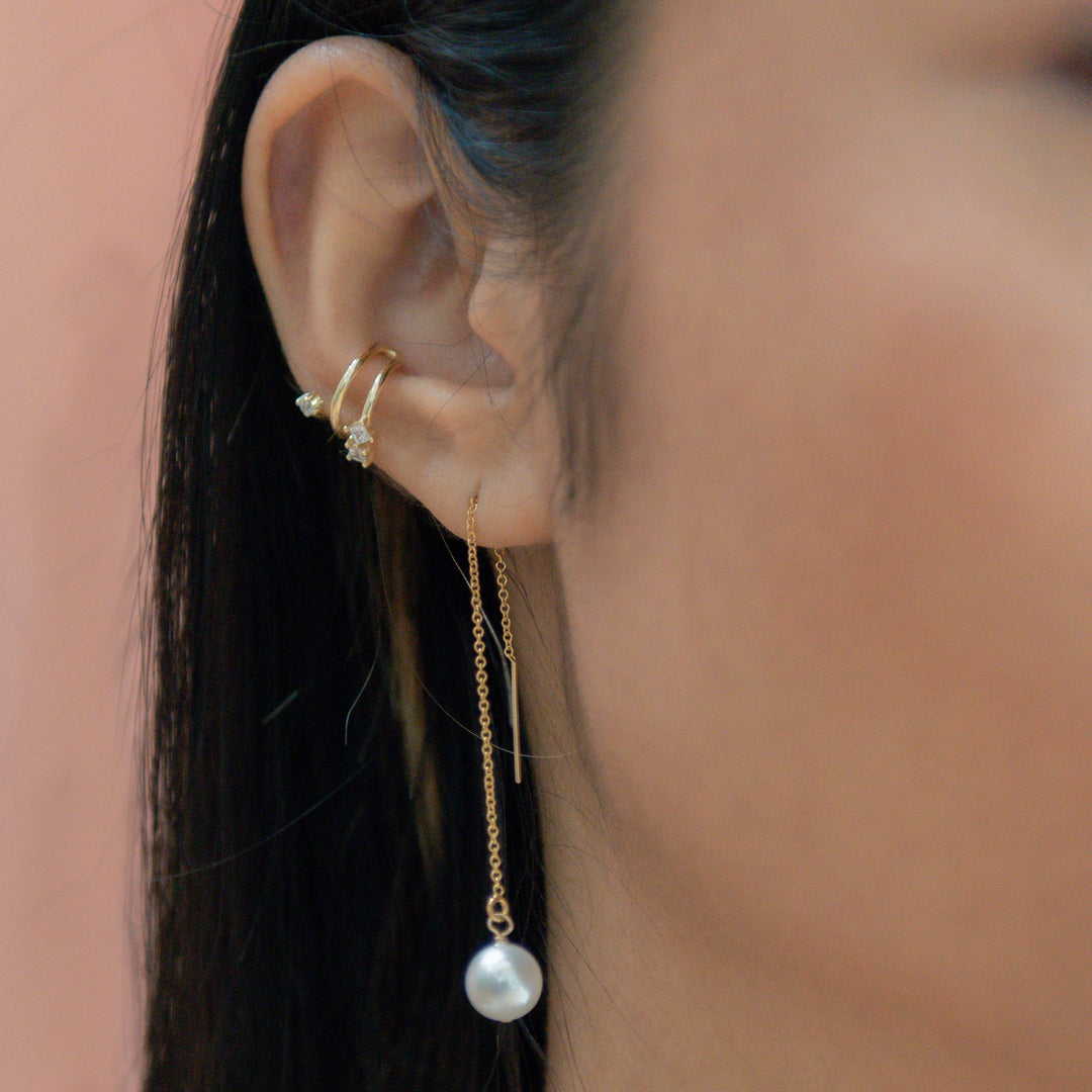 Pearl Ear Threader - Earrings -  -  - Azil Boutique