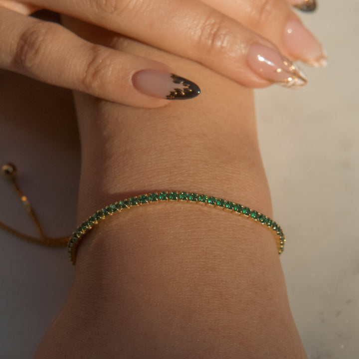 CZ Emerald Green Tennis Bracelet - Bracelets -  -  - Azil Boutique