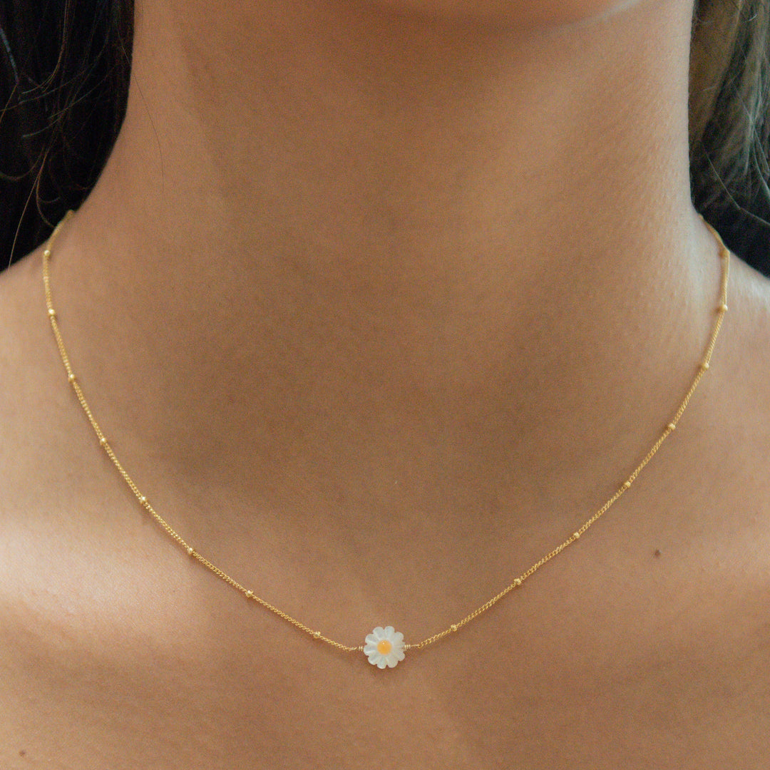 Daisy Ball Chain Necklace - Necklaces - - - Azil Boutique
