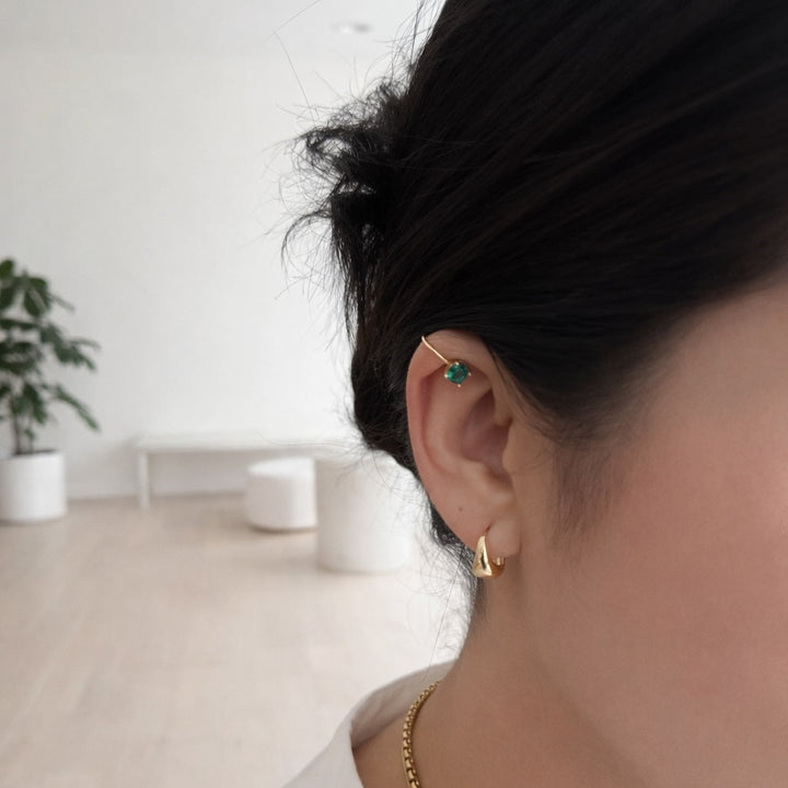Green CZ Ear Cuff