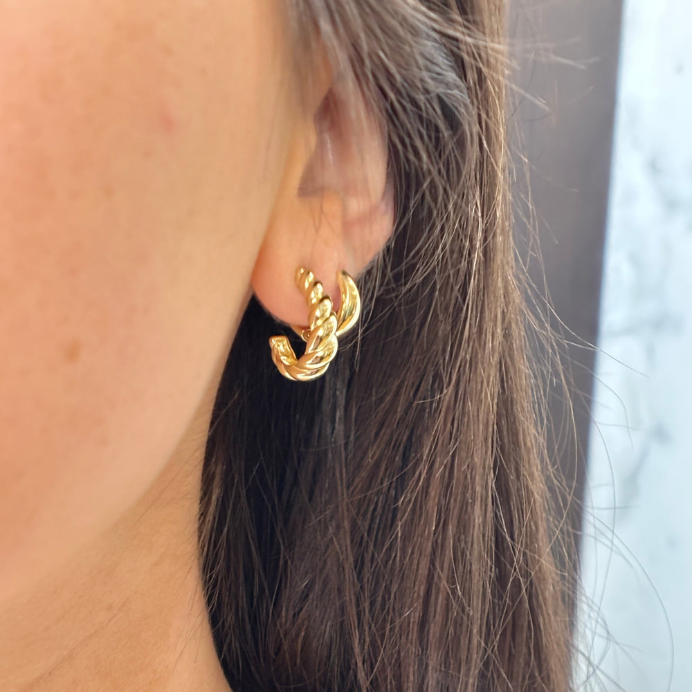 Elongated Oval Twisted Hoop Earrings - Earrings - - - Azil Boutique