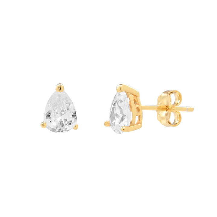 Large CZ Teardrop Studs - Earrings -  -  - Azil Boutique