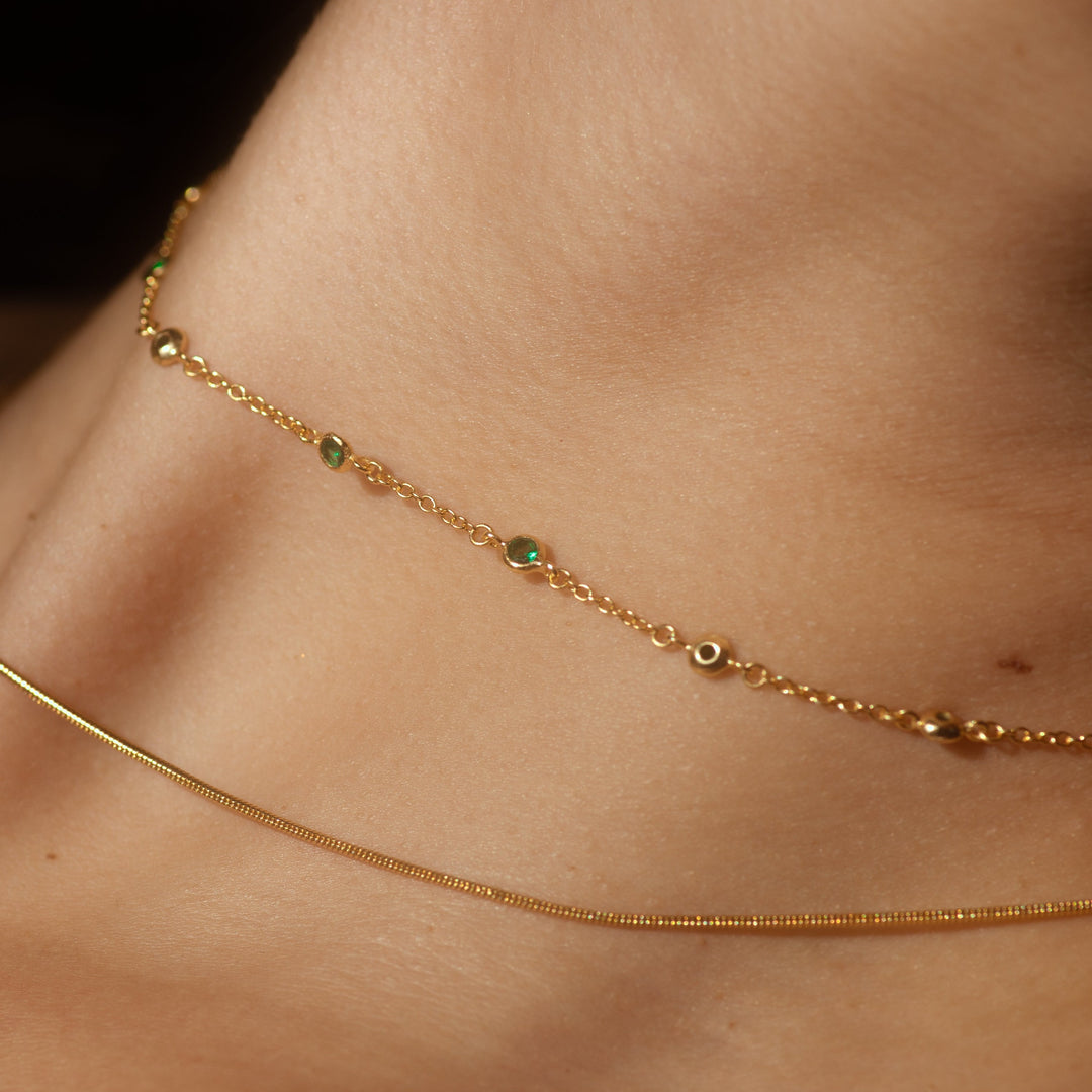 Tiny Multi-Emerald Choker - Necklaces -  -  - Azil Boutique