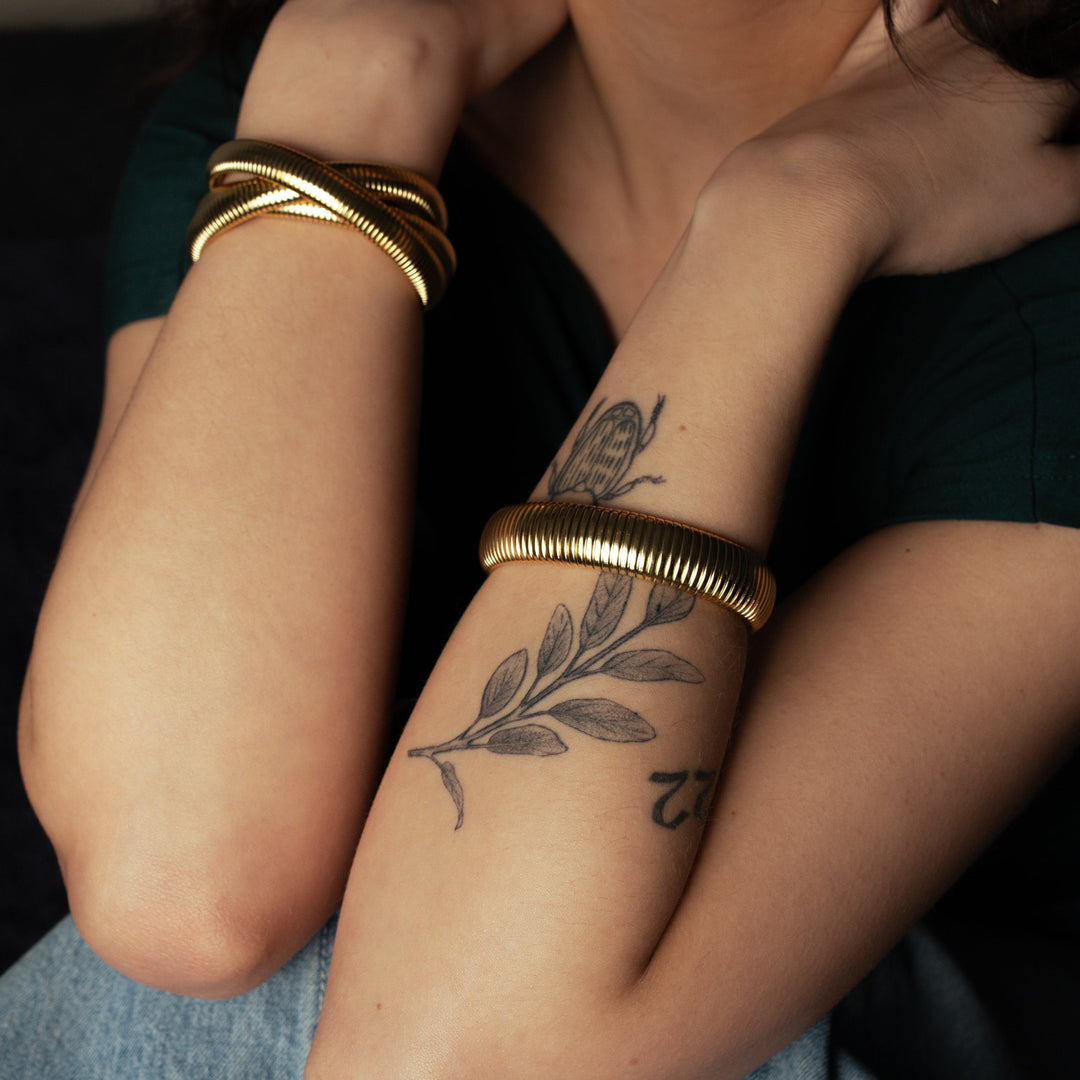 Triple Intertwined Coiled Bangle - Bracelets - - - Azil Boutique