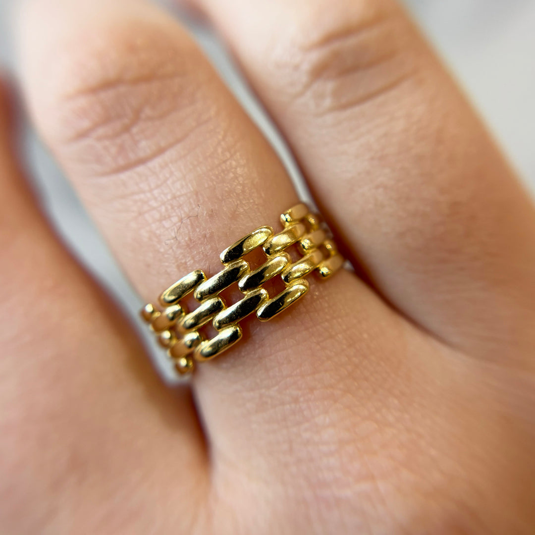 Chunky Chain Link Band Ring - Rings - - - Azil Boutique