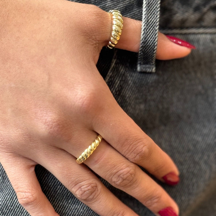Thick Twisted Dome Ring - Rings - - - Azil Boutique