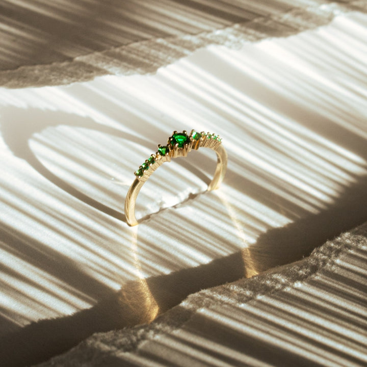 10k Solid Emerald Green Ring - Rings -  -  - Azil Boutique