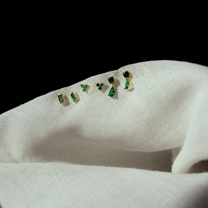 Tri-CZ Prong Studs - Earrings -  -  - Azil Boutique