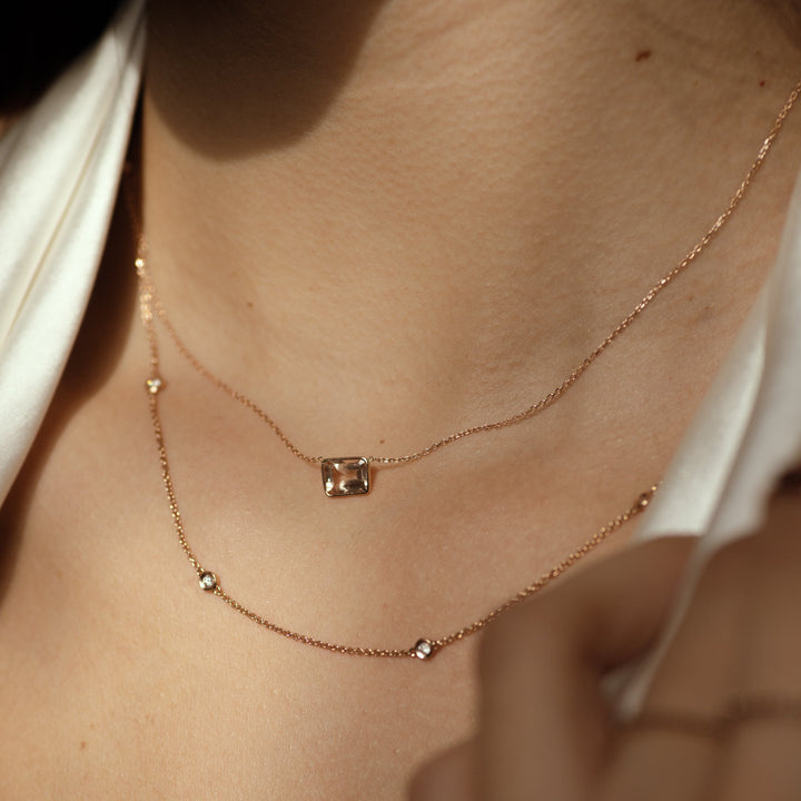 Tiny Multi-CZ Bezel Choker - Necklaces -  -  - Azil Boutique