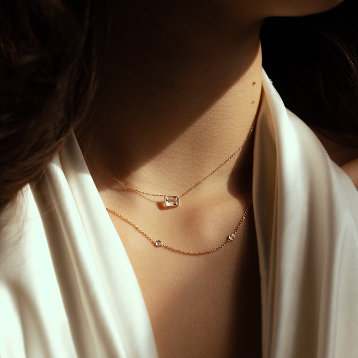Tiny Multi-CZ Bezel Choker - Necklaces -  -  - Azil Boutique