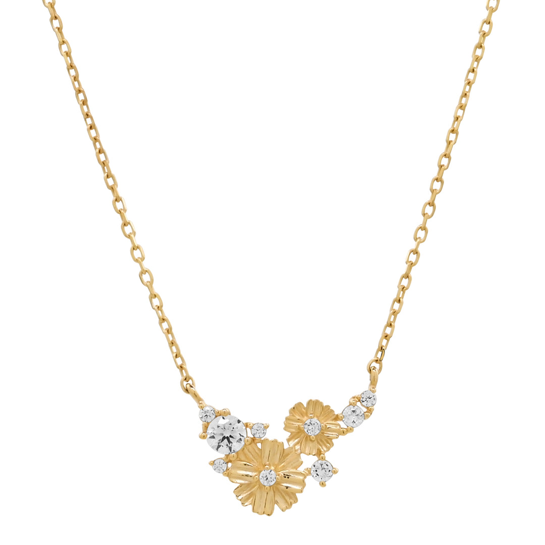 10k Solid Gold Multi-Floral Pendant Necklace - Necklaces -  -  - Azil Boutique