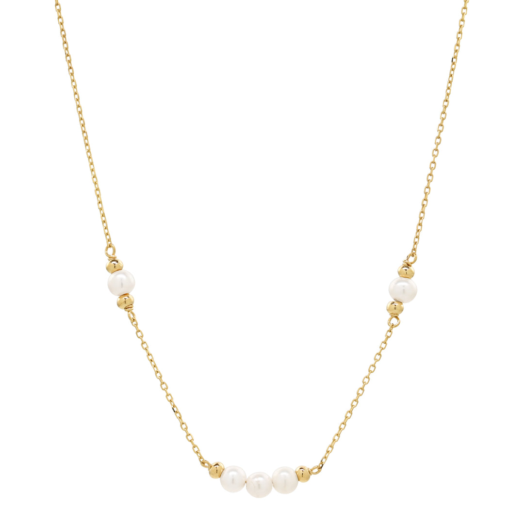 10k Solid Gold Multi-Pearl Necklace - Necklaces -  -  - Azil Boutique