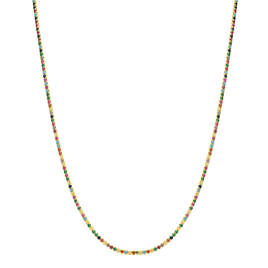 CZ Colorful Tennis Choker - Necklaces -  -  - Azil Boutique