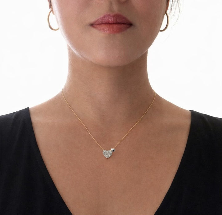 2-Tone Double Heart Necklace