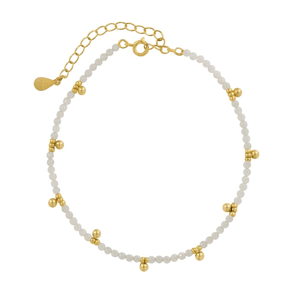 Moonstone & Beaded Nugget Bracelet - Bracelets - - - Azil Boutique