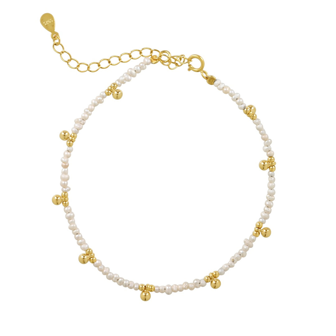 Beaded Nugget & Pearl Bracelet - Bracelets -  -  - Azil Boutique