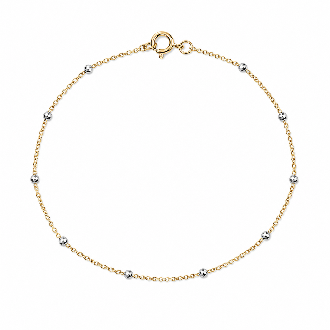2 Tone Big Silver Ball Chain Bracelet - jewelry - - - Azil Boutique