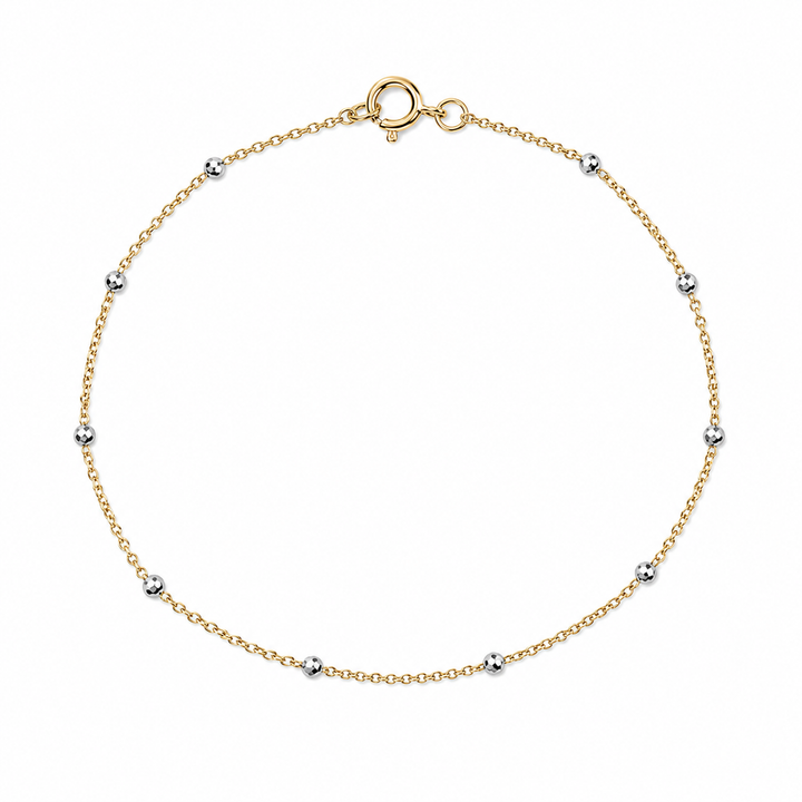 2 Tone Big Silver Ball Chain Bracelet - jewelry - - - Azil Boutique