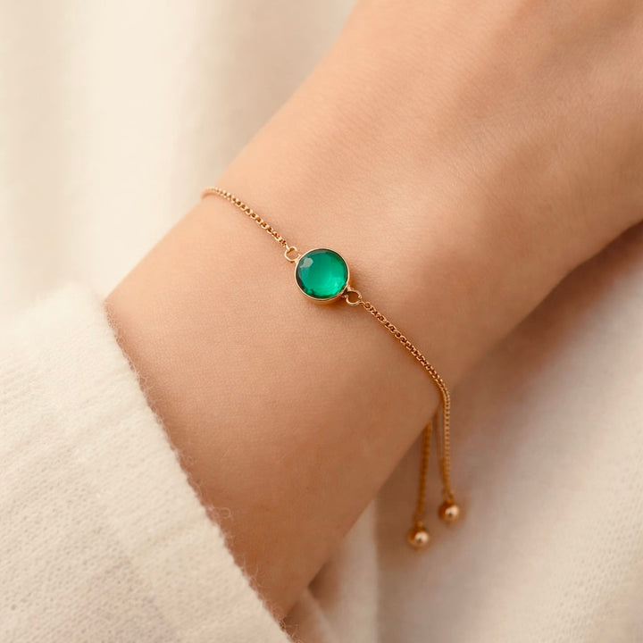 Green Round Adjustable Bracelet