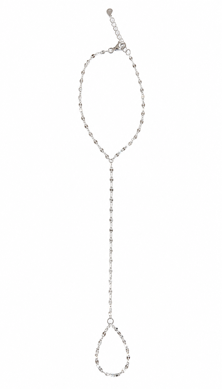 Dapped Hand Cable Chain Bracelet - Bracelets - Silver - Silver - Azil Boutique