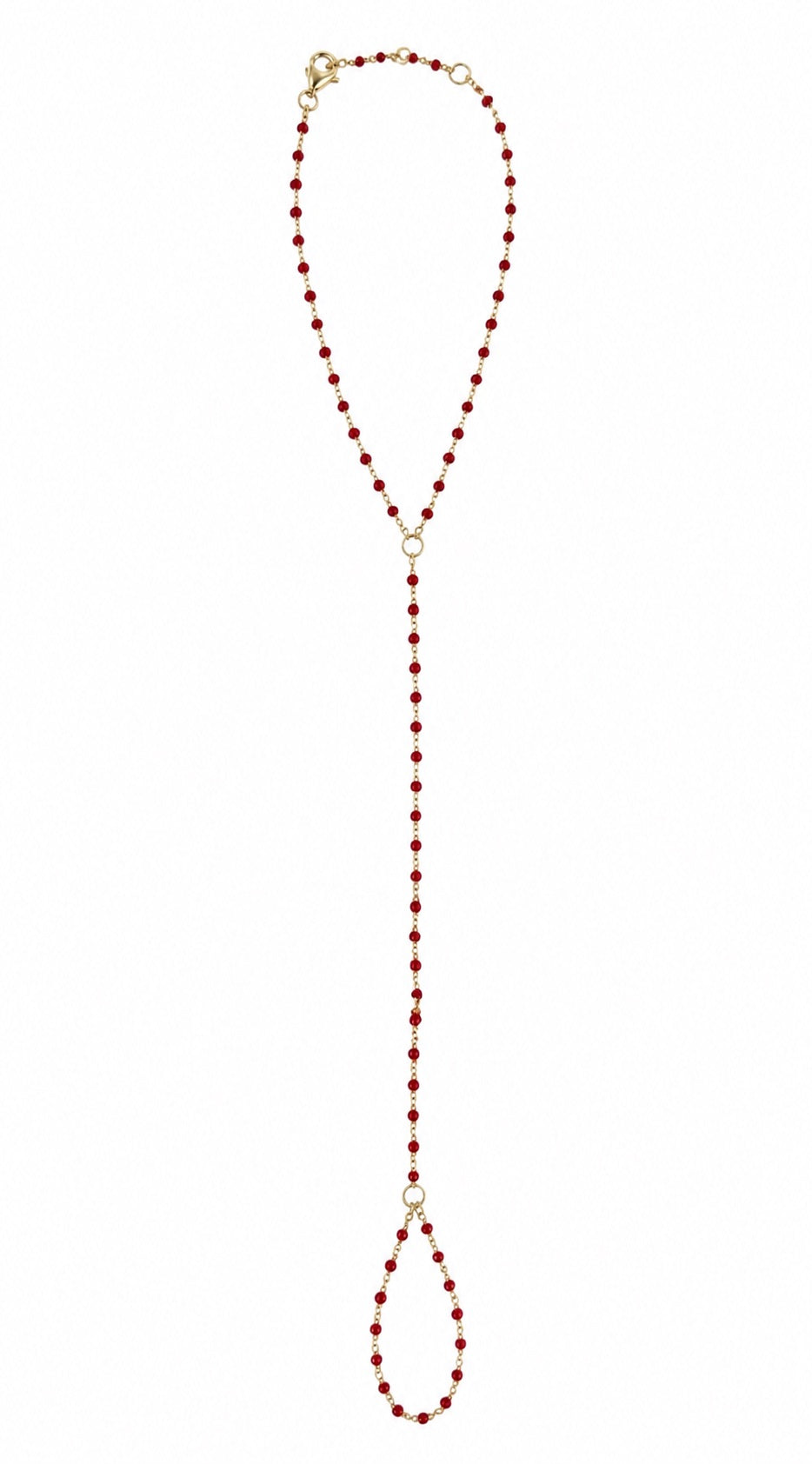 Red Enameled Hand Chain Bracelet - Bracelets - - - Azil Boutique