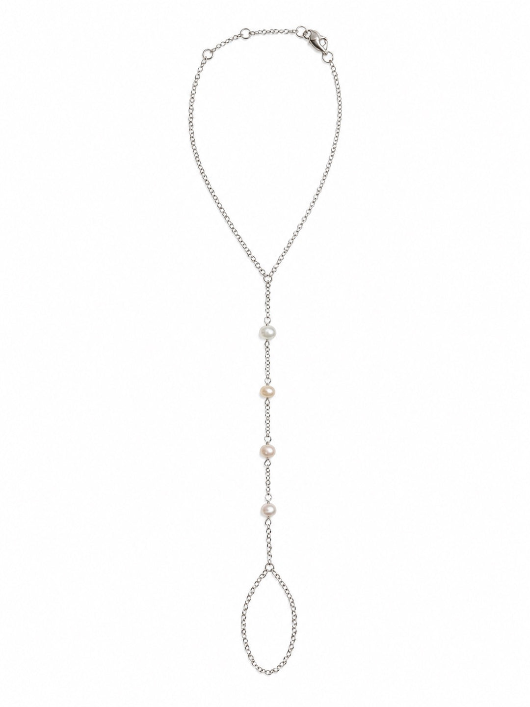 Pearl Hand Chain Bracelet - Bracelets - Silver - Silver - Azil Boutique