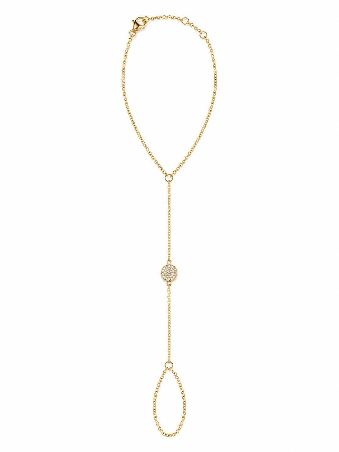 CZ Pave Hand Chain Bracelet - Bracelets - Gold - Gold - Azil Boutique