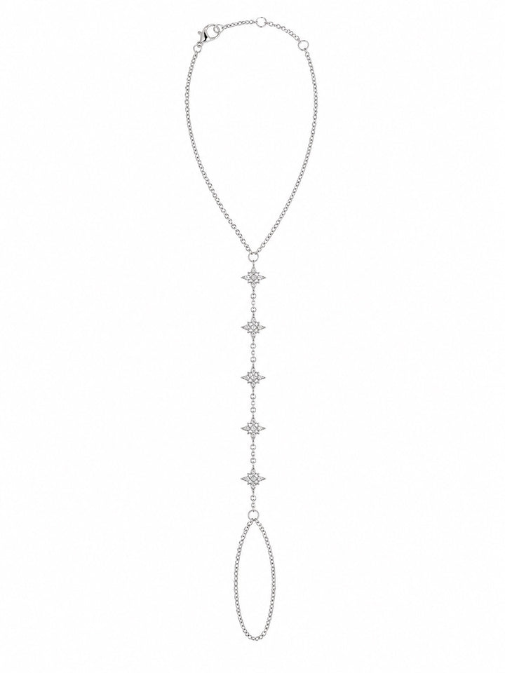 Multi-CZ Star Hand Chain Bracelet - Bracelets - Silver - Silver - Azil Boutique