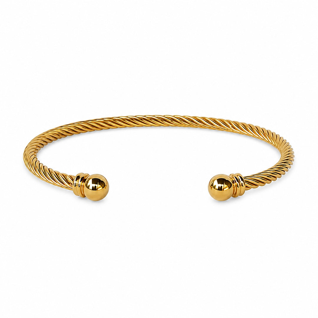 Twisted Cable Cuff Bracelet - Bracelets - Gold - Gold - Azil Boutique