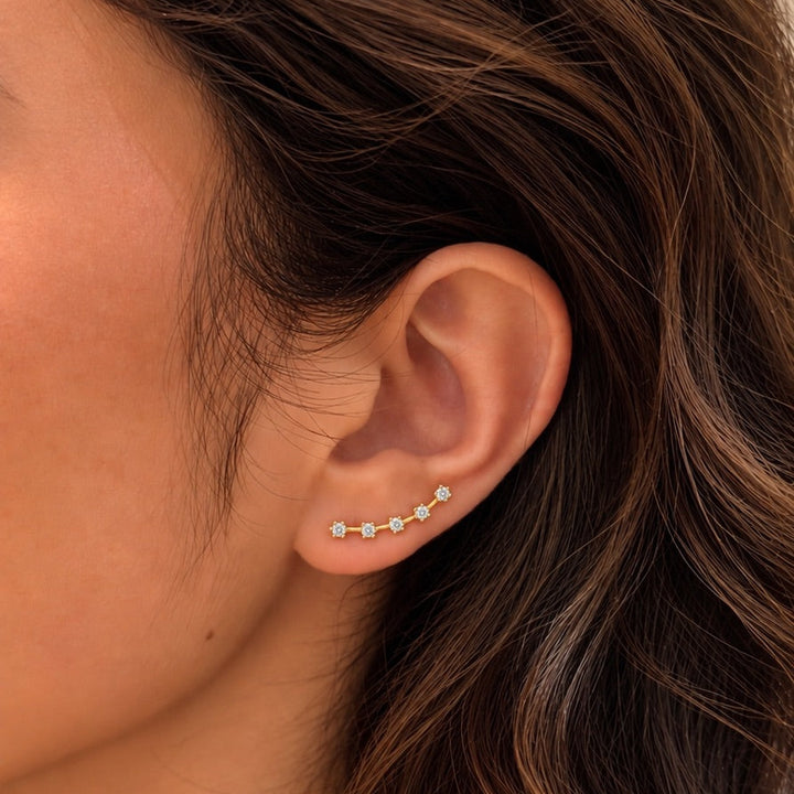 CZ Prong Ear Crawler - Earrings - - - Azil Boutique