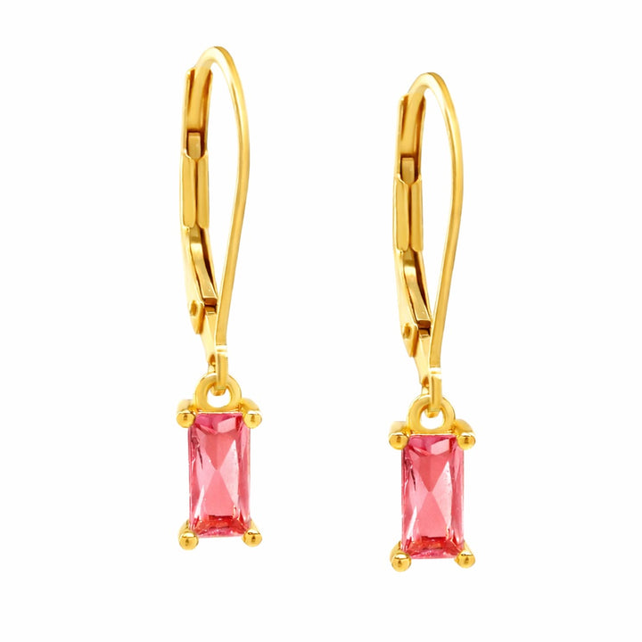 SALE - Tiny Rose Emerald Leverback Earrings - Earrings - - - Azil Boutique