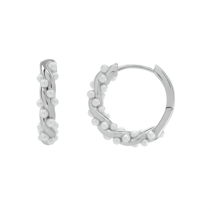 Pearl Twist Hoops - Necklaces - Silver - Silver - Azil Boutique
