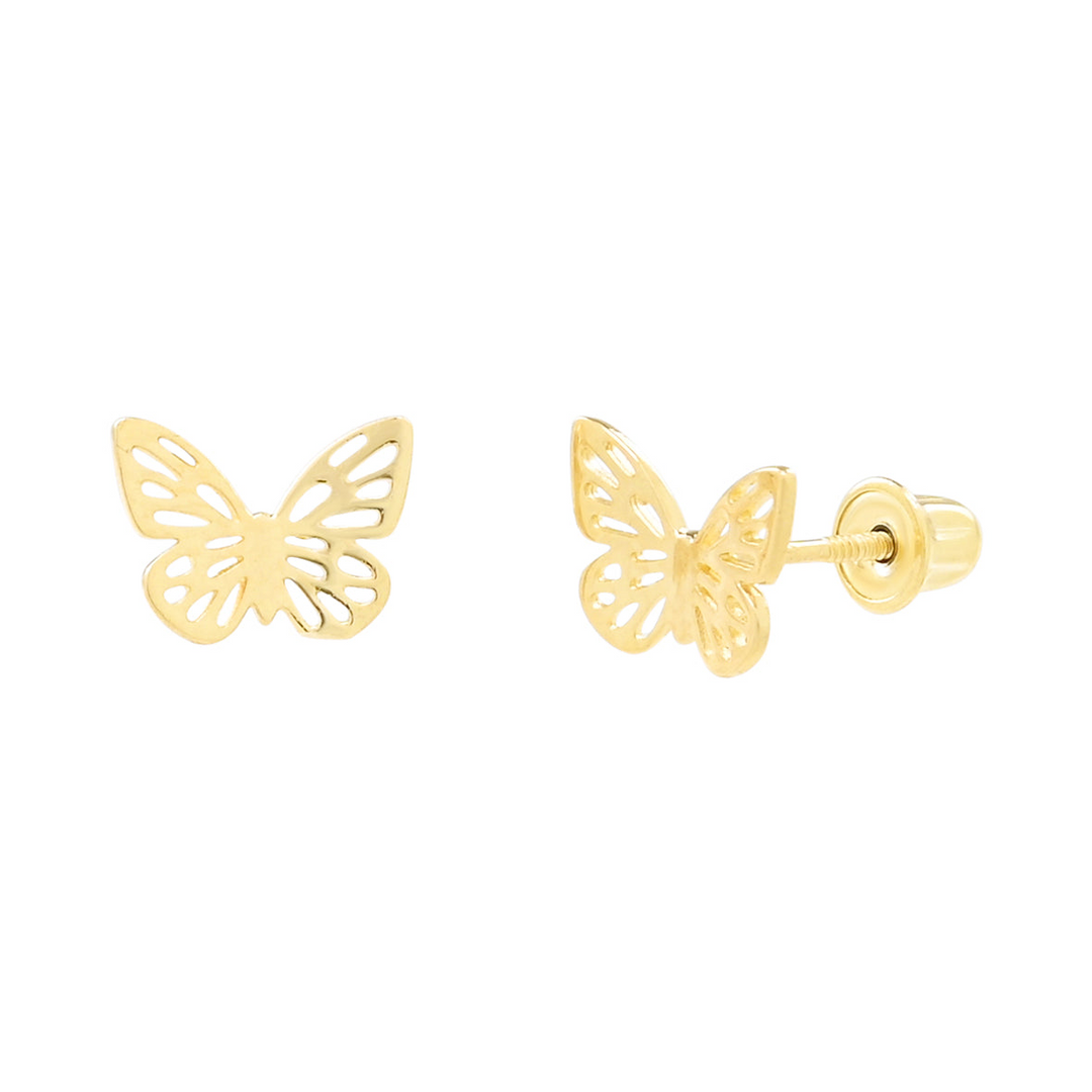 10k Solid Gold Butterfly Studs - Earrings -  -  - Azil Boutique