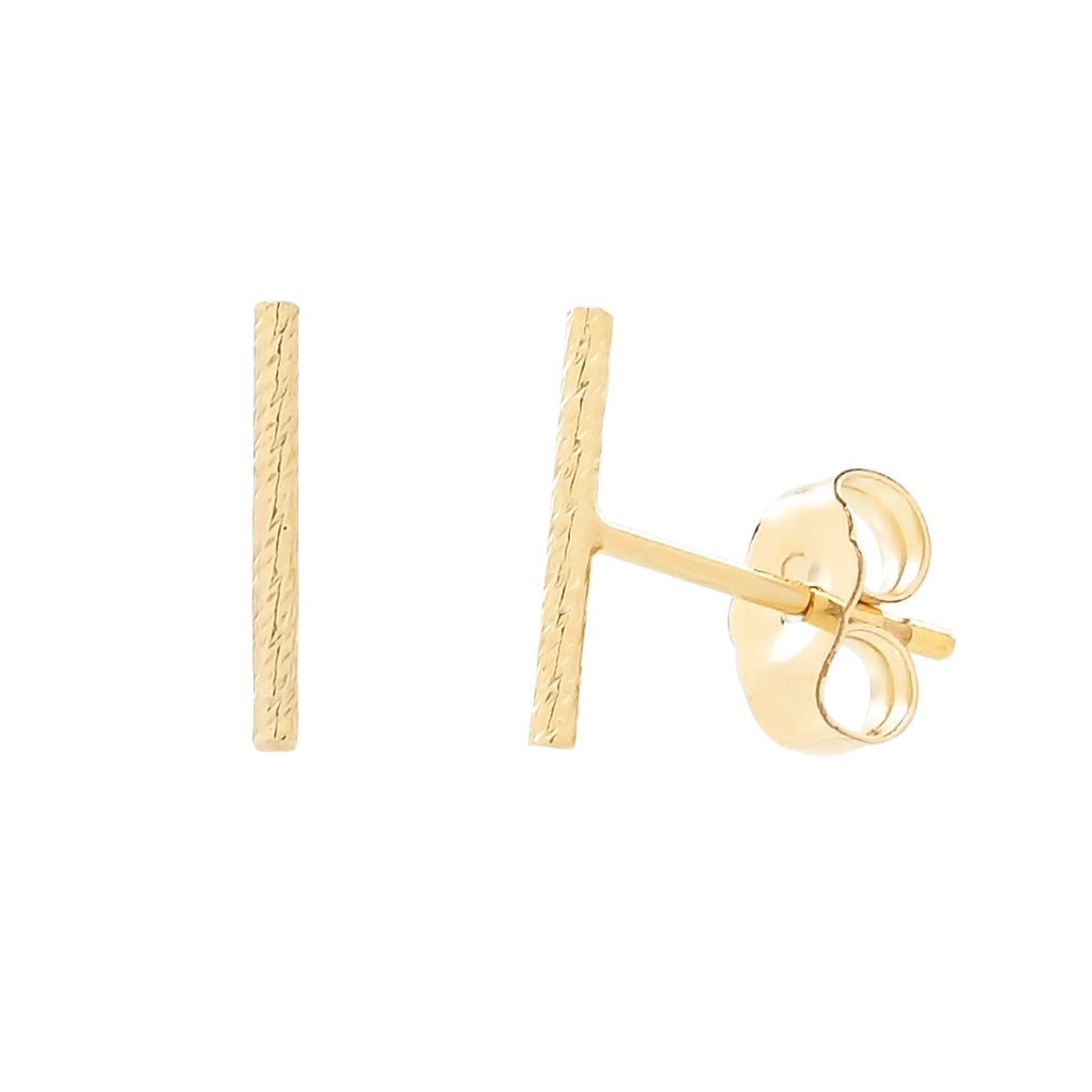 Diamond Cut Bar Studs - Earrings -  -  - Azil Boutique