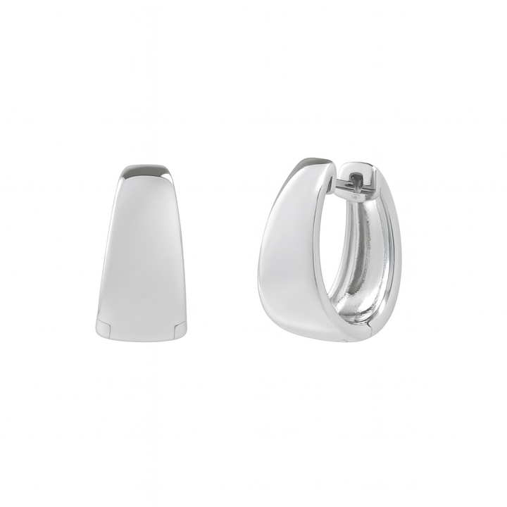 Chunky Elongated Earrings - Earrings - Silver - Silver - Azil Boutique