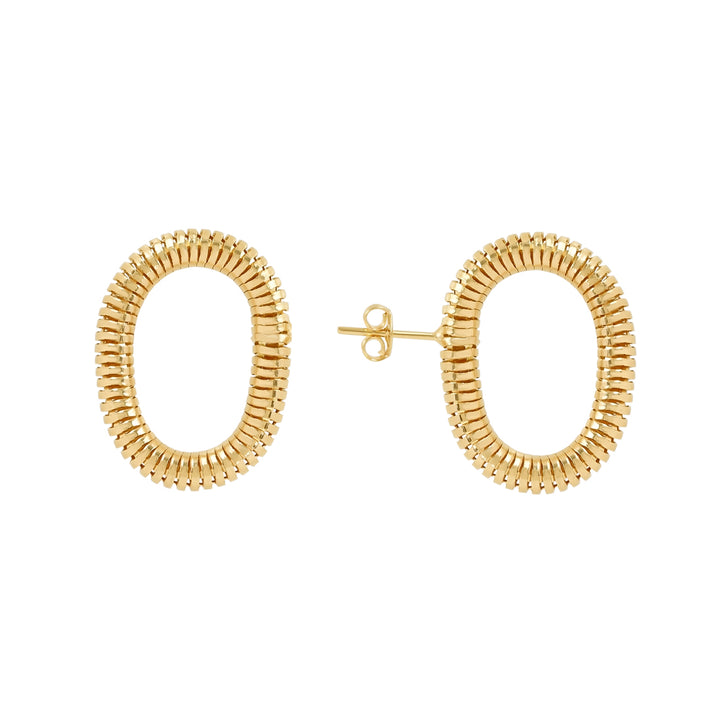 SALE - Slinky Oval Studs - Earrings - - - Azil Boutique
