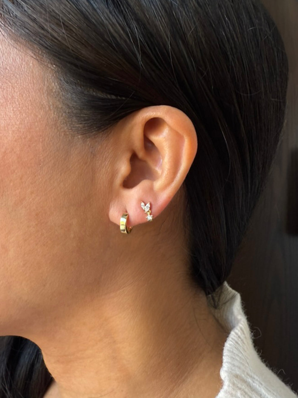 CZ Duo Marquis w/ CZ Drop Studs - Earrings - - - Azil Boutique