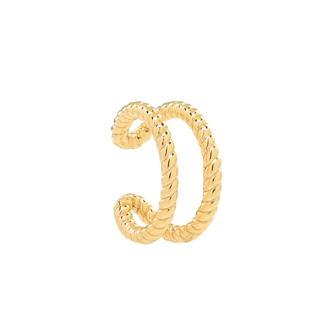 Double Twisted Middle Ear Cuff - jewelry - Gold - Gold - Azil Boutique