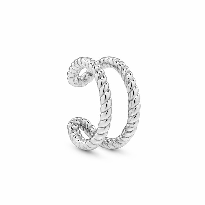 Double Twisted Middle Ear Cuff - jewelry - Silver - Silver - Azil Boutique