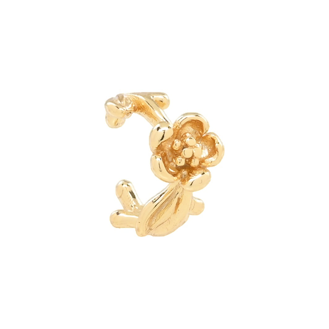 Floral Ear Cuff - Earrings - Gold - Gold - Azil Boutique