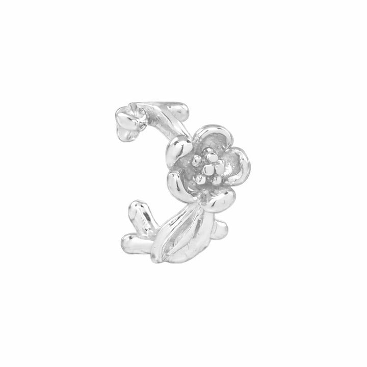 Floral Ear Cuff - Earrings - Silver - Silver - Azil Boutique