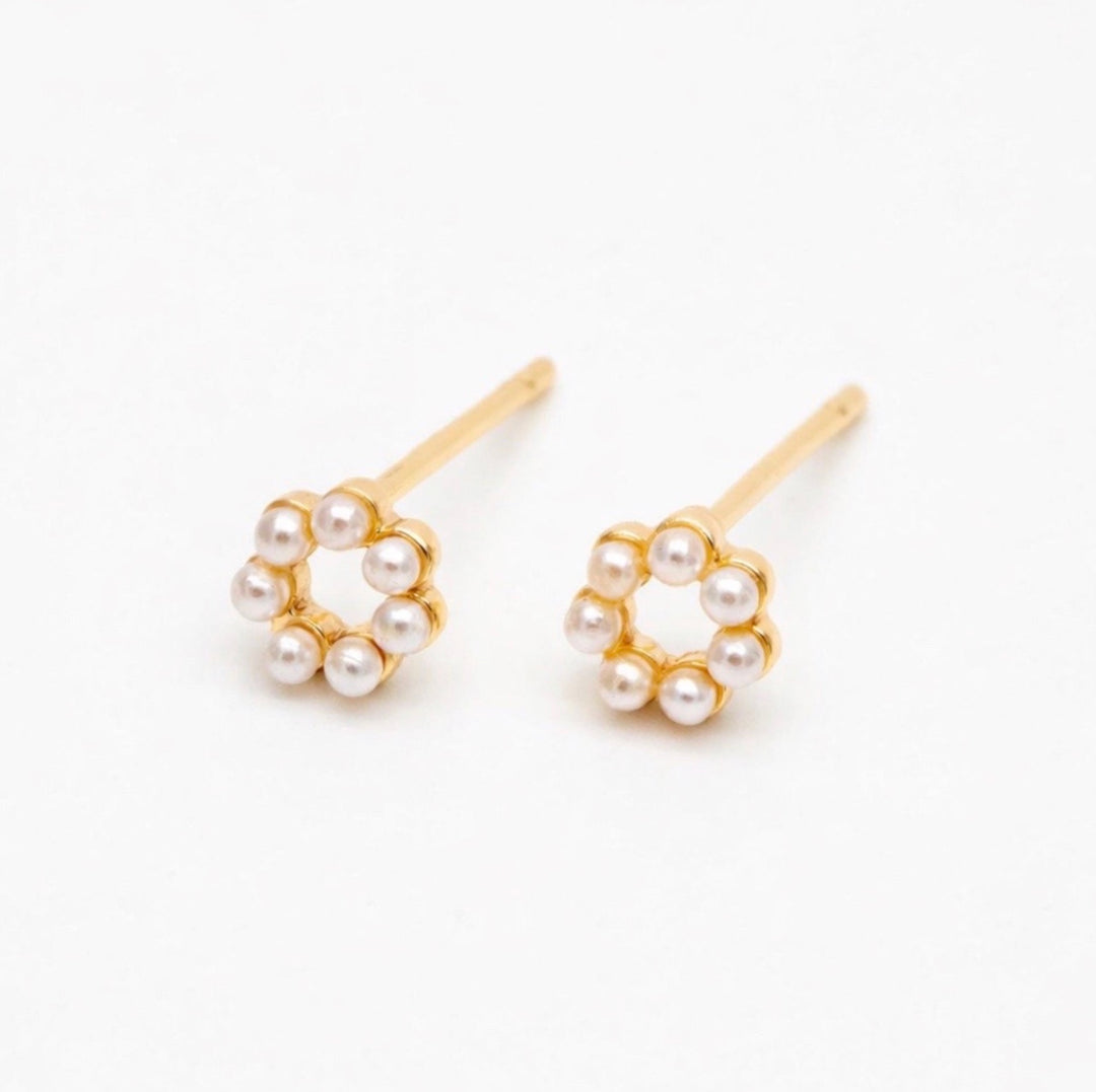 Faux Pearl Circle Cutout Studs - Earrings - - - Azil Boutique