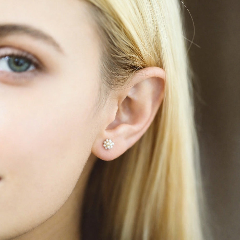 Faux Pearl Cluster Studs - Earrings - - - Azil Boutique