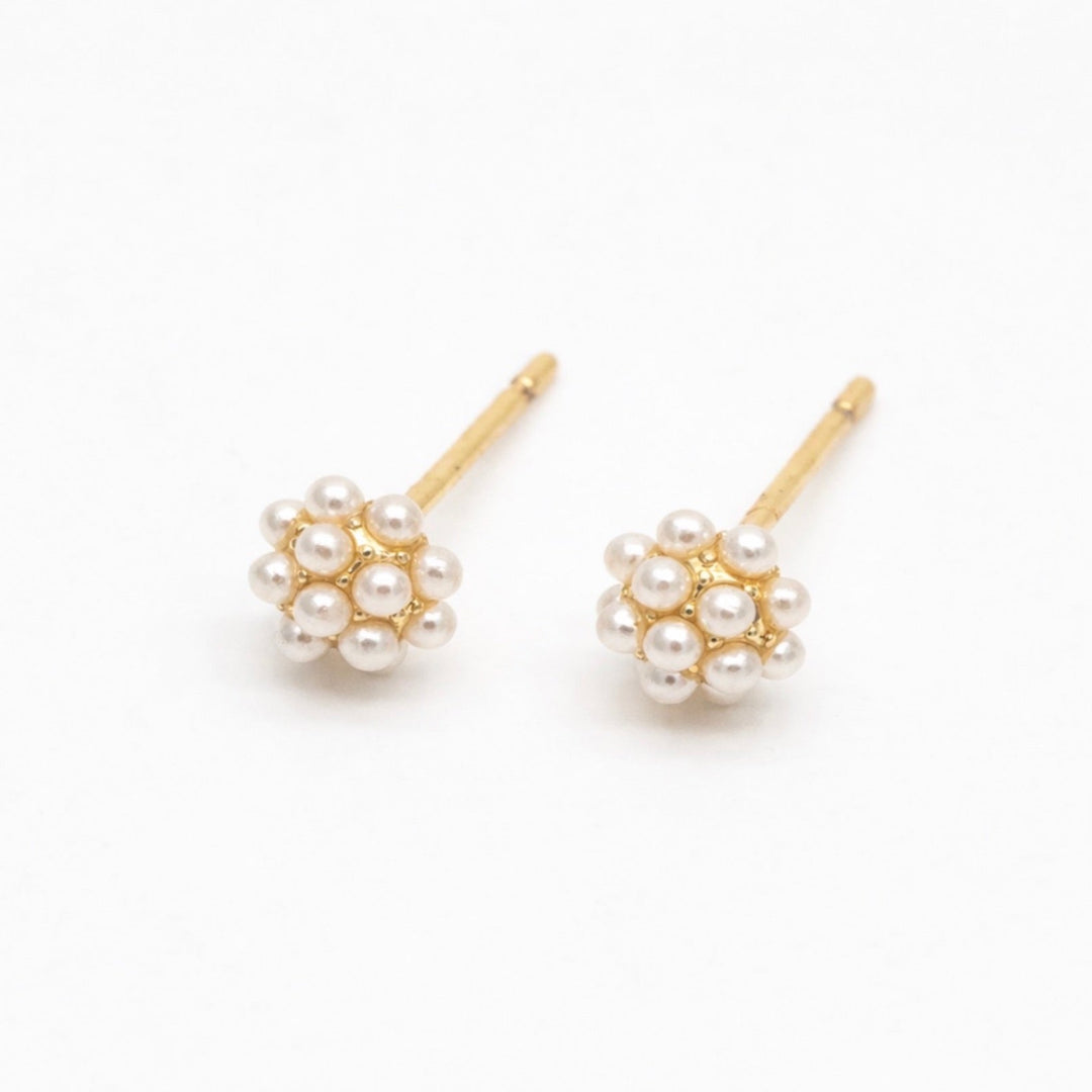 Faux Pearl Cluster Studs - Earrings - - - Azil Boutique